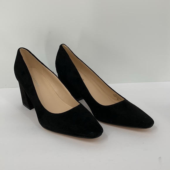 Marc Fisher Keri suede pumps shoe black chunky block heel new 7 - Picture 4 of 7